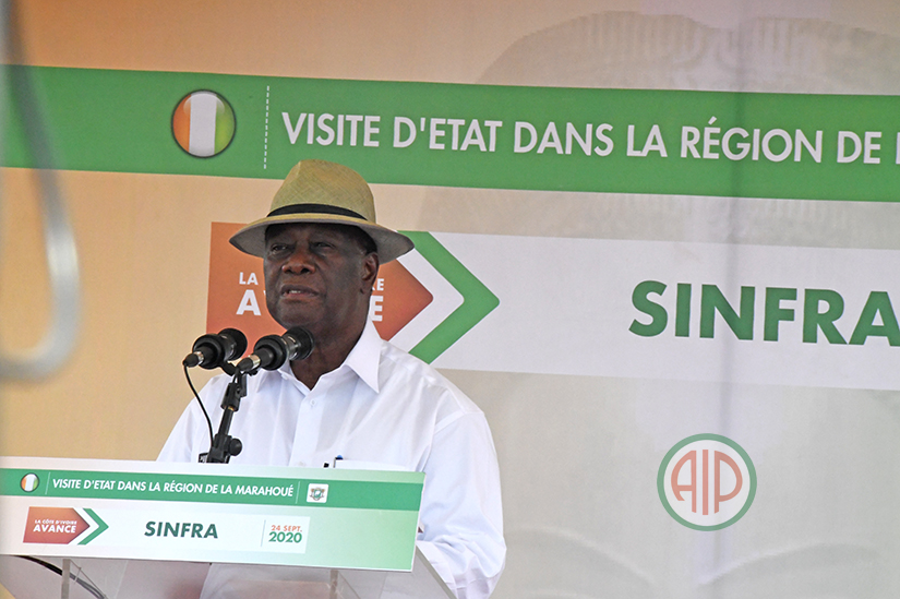 Visite d’État dans la Marahoué, Ouattara tout feu tout flamme à Sinfra : « C’est des bêtises… Les élections auront lieu le 31 octobre»